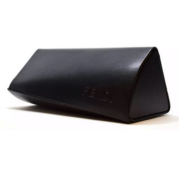 New Authentic Fendi Twist Black Hard Leather Eyeglasses Case + Cloth - Picture 1 of 6